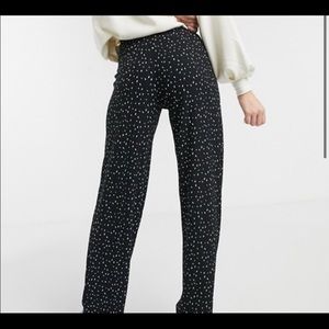 ASOS polka dot wide leg jersey pant